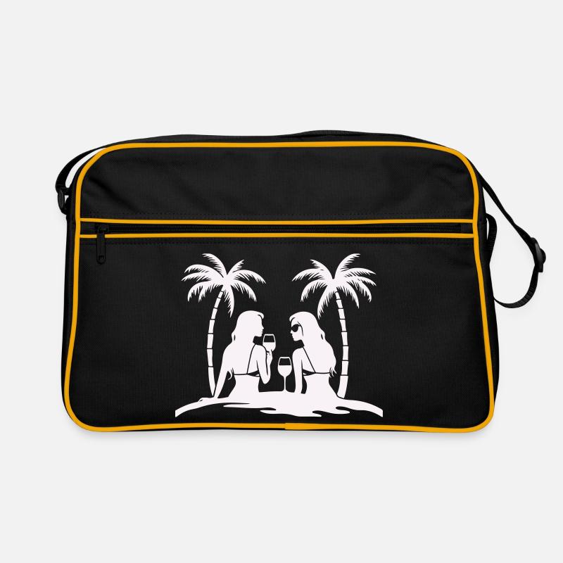 Silhouette style tropical plage nuit Sac Retro