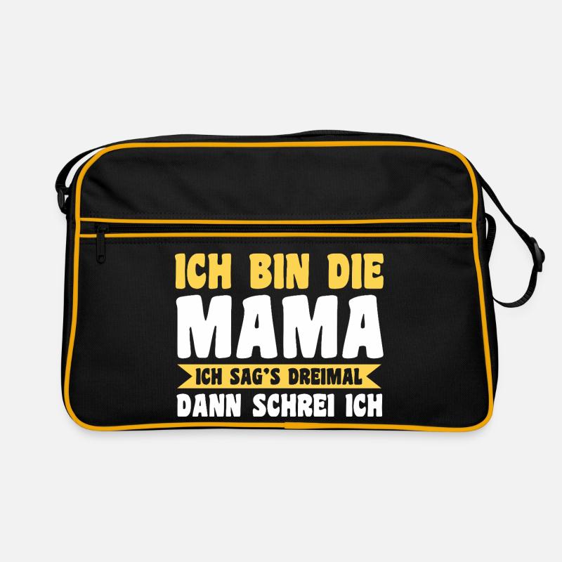 Mutter Team Mama - Retro Tasche - Schwarz/Gold