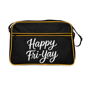 Joyeux vendredi, Yay, Vendredi, Amant, Friyay - Sac Retro - noir/or - Devant