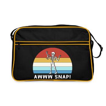 Fracture osseuse Fracture osseuse du squelette d’Halloween - Sac Retro - noir/or - Devant