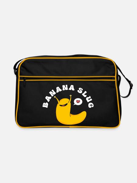 Banane Schnecke - Retro Tasche - Schwarz/Gold - Vorne