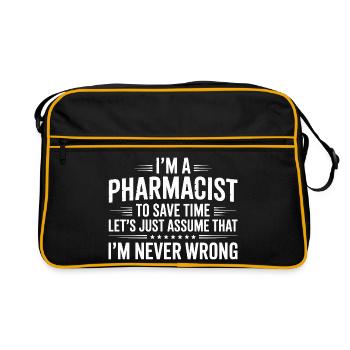 Attitude du pharmacien : jamais tort - Sac Retro - noir/or - Devant