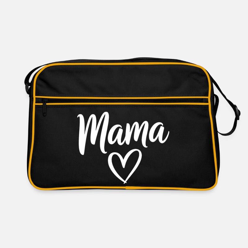 Mama-Liebe-Skript mit Herzmotiv Retro Tasche