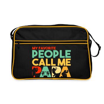 Paintball Papa Retro Hobbyist Silhouette Art - Sac Retro - noir/or - Devant