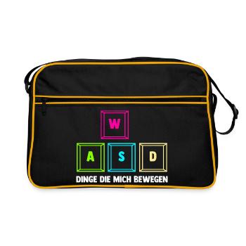 Zocken Computerspieler Zocker Gaming Gamer - Retro Tasche - Schwarz/Gold - Vorne