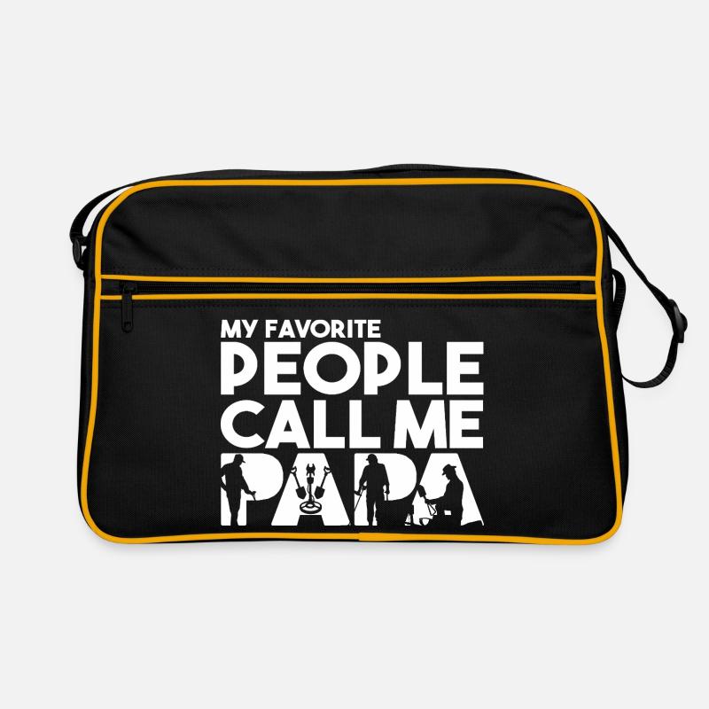 Metal Detector Silhouette Hobby Typography Art Retro Bag