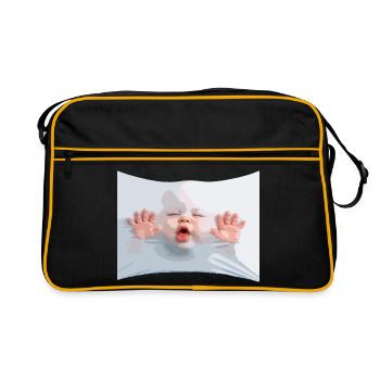 Bébé luxueux en tissu blanc - Sac Retro - noir/or - Devant