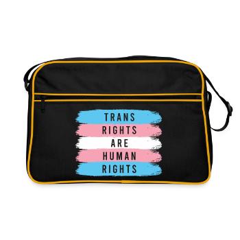 LGBTQ Pride Month - Trans Rights Are Human Rights - Retro Bag - black/gold - Front