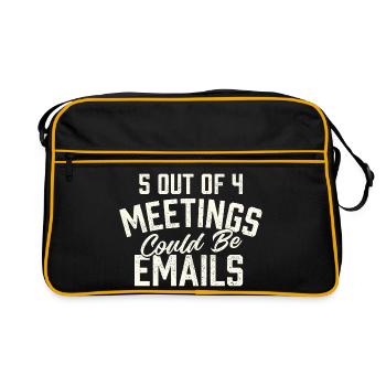5 réunions sur 4 pourraient être des emails humoristiques - Sac Retro - noir/or - Devant