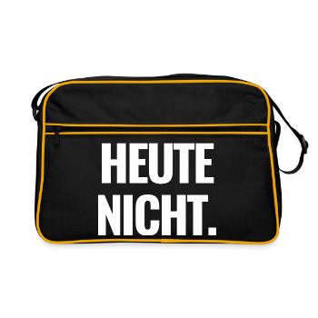 HeuteNicht Kontrast Typo - Retro Tasche - Schwarz/Gold - Vorne