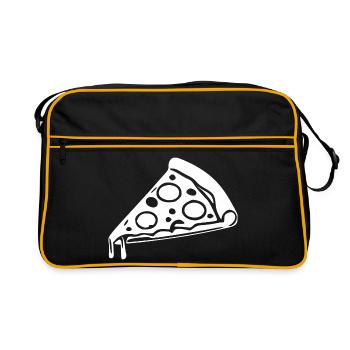 Pizza Slice Gift Pizzeria - Retro Bag - black/gold - Front