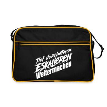 Nerven Behalten - Retro Tasche - Schwarz/Gold - Vorne