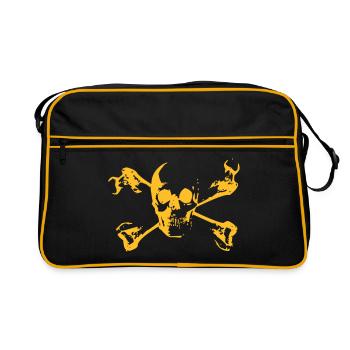 Crâne crâne crâne - Sac Retro - noir/or - Devant