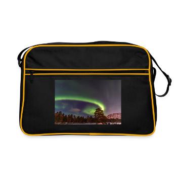 Norway 2019 aurora borealis - Retro Bag - black/gold - Front