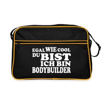 Bodybuilder - Retro Tasche - Schwarz/Gold - Vorne