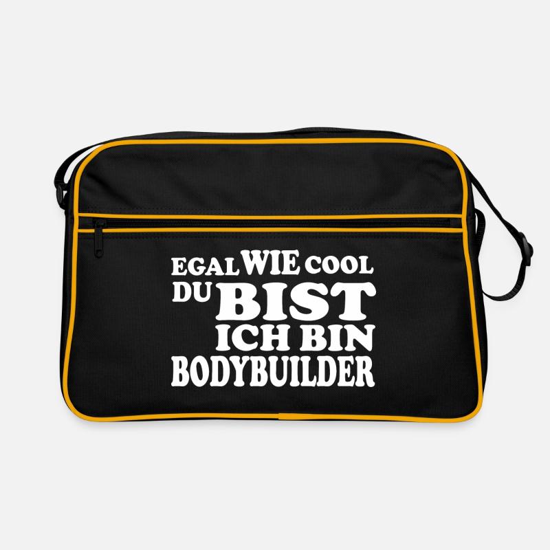 Bodybuilder - Retro Tasche - Schwarz/Gold