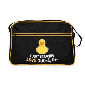 J’aime les canards, d’accord ? - Sac Retro - noir/or - Devant