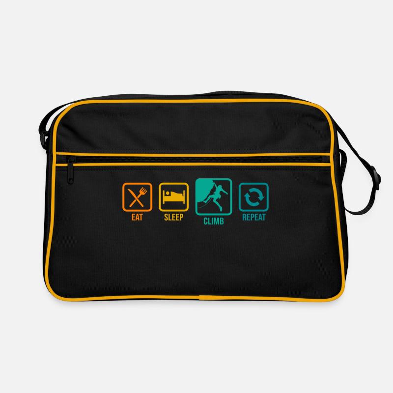 Eat Sleep Climb Repeat Rock Boulder Bouldering Roc Retro Tasche