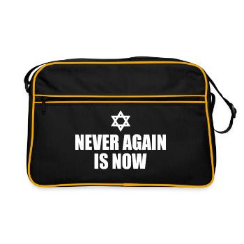 Never again is now - Retro Tasche - Schwarz/Gold - Vorne