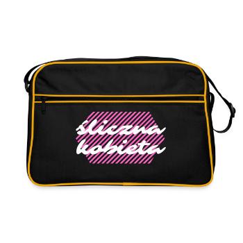 Belle femme, langue polonaise, compliment - Sac Retro - noir/or - Devant