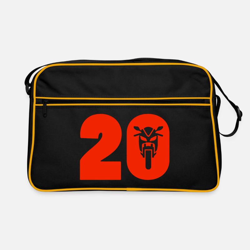 Motorrad Startnummer 20 Retro Tasche