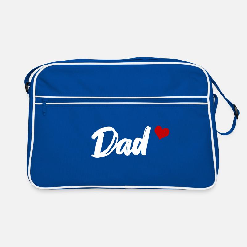 Dad Heart Papa Father Retro Bag