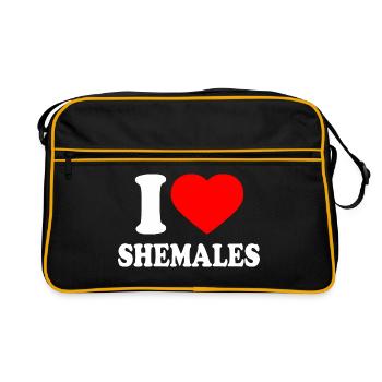 I love shemales - Sac Retro - noir/or - Devant