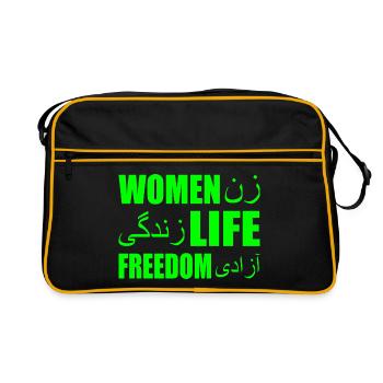 Women life freedom - Retro Tasche - Schwarz/Gold - Vorne