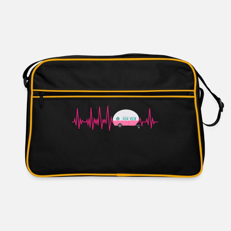Camper ECG Heartbeat Camping Caravan Retro Bag
