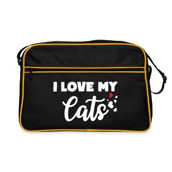J’AIME MES CHATS Propriétaire de chat Amour - Sac Retro - noir/or - Devant