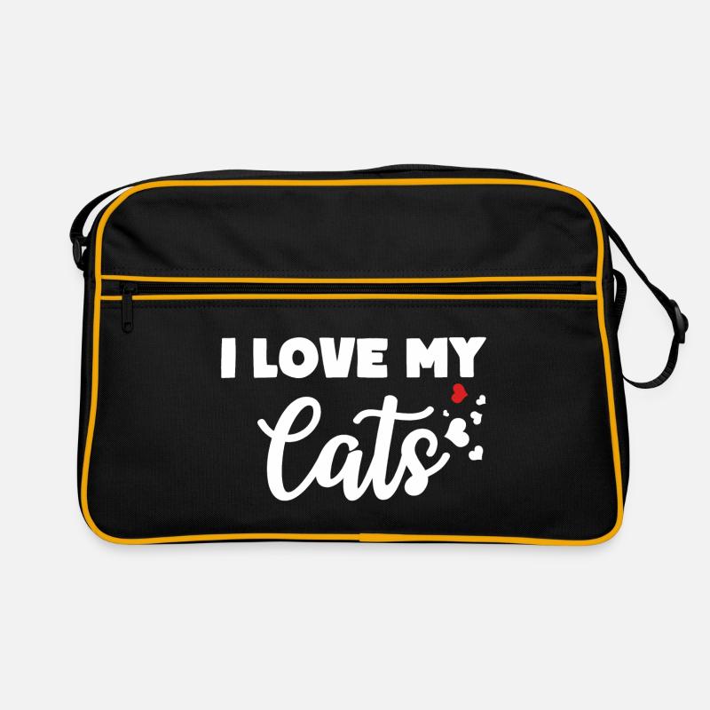 J’AIME MES CHATS Propriétaire de chat Amour Sac Retro