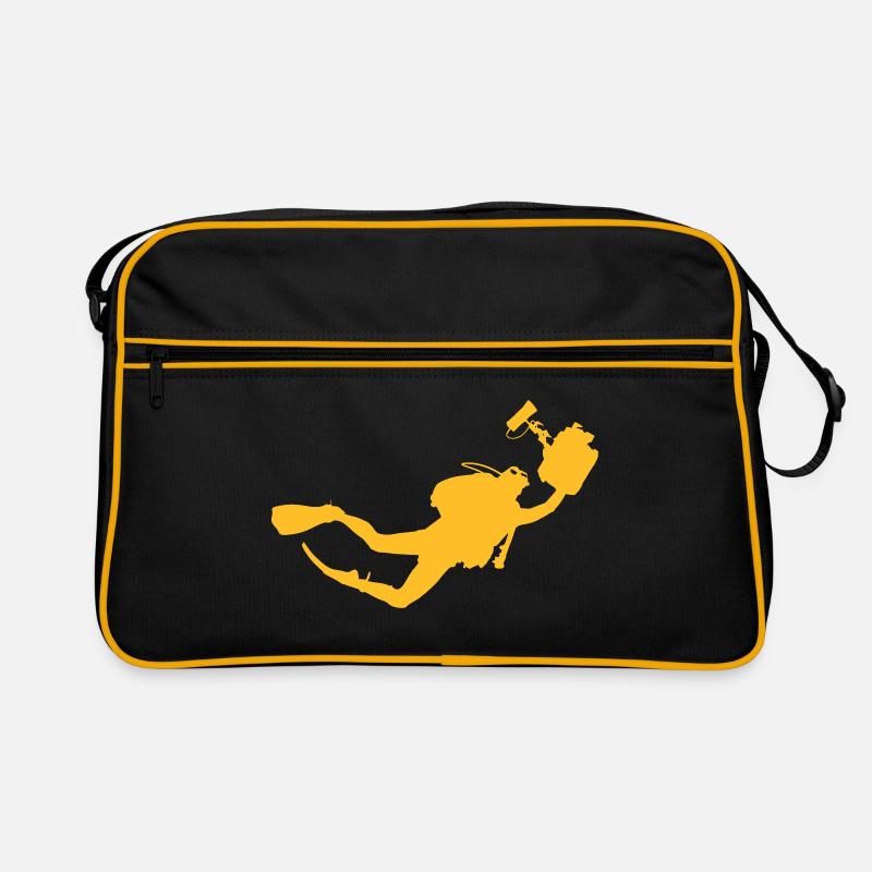 Taucher - Retro Tasche - Schwarz/Gold