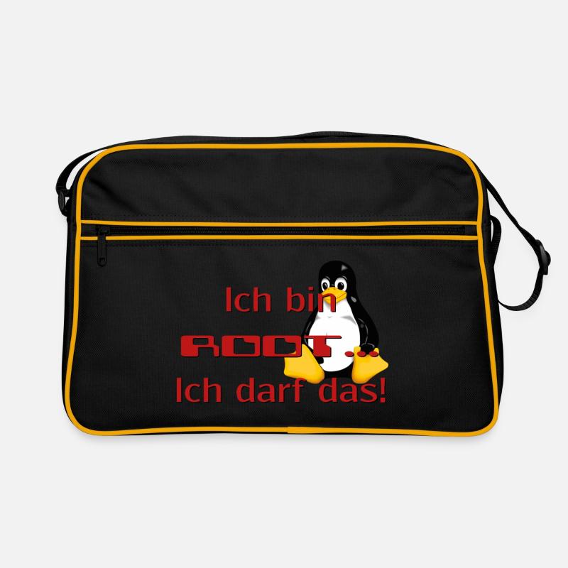 Ich bin Root, ich darf das! - Retro Tasche - Schwarz/Gold
