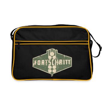 IFA FORTSCHRITT - Retro Logo Ostalgie LPG - Retro Tasche - Schwarz/Gold - Vorne