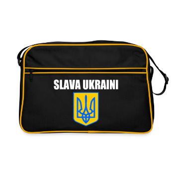 Ukraine - Retro Tasche - Schwarz/Gold - Vorne