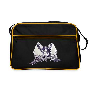 Einsamer Engel - Retro Tasche - Schwarz/Gold - Vorne