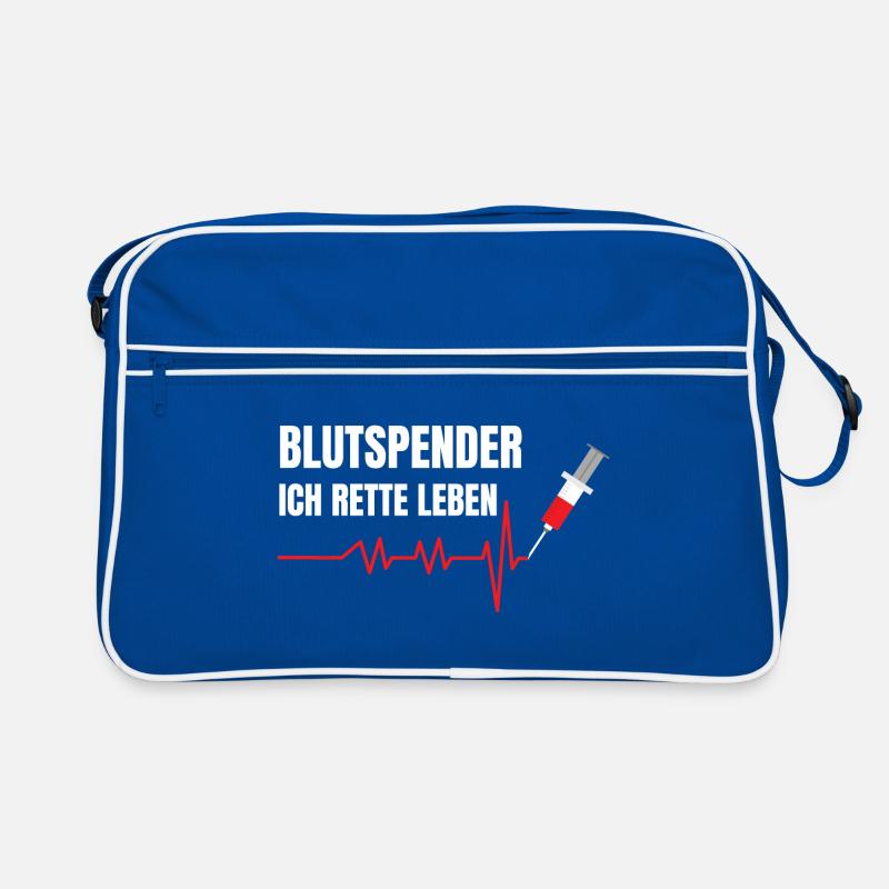 Blutspender Spruch Ich rette Leben Lebensretter Retro Tasche