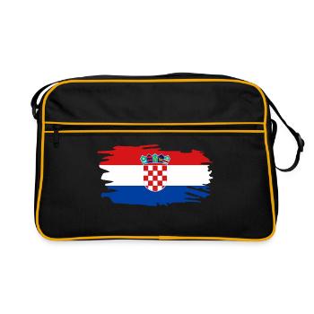 Croatia Flag Brush Vintage Adriatic Flag Coat of Arms - Retro Bag - black/gold - Front