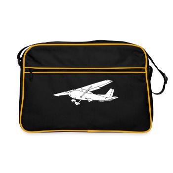 Avion propulsé par un pilote d'avion c172 - Sac Retro - noir/or - Devant