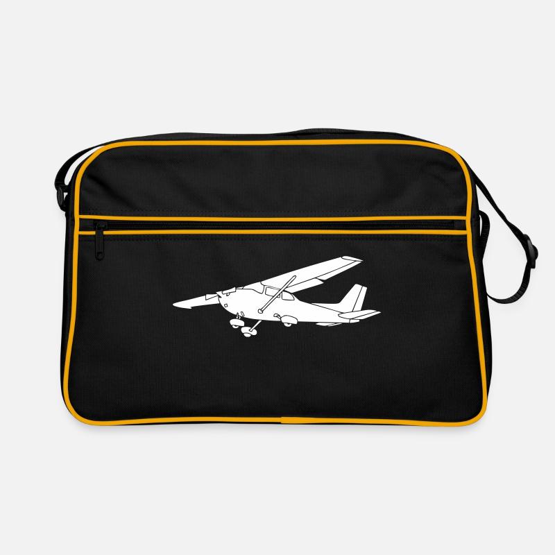 c172 Flugzeug Pilot Motorflugzeug Motorflieger - Retro Tasche - Schwarz/Gold