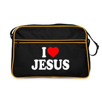 I love jesus - Sac Retro - noir/or - Devant