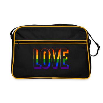 LGBT love in color Gay Pride CSD Rainbow Colorful - Retro Bag - black/gold - Front