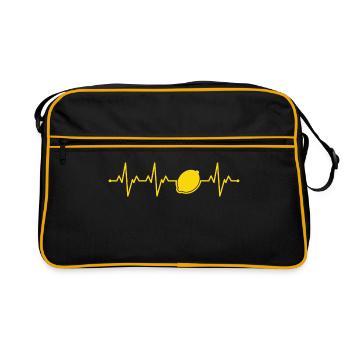 Zitrone - Retro Tasche - Schwarz/Gold - Vorne