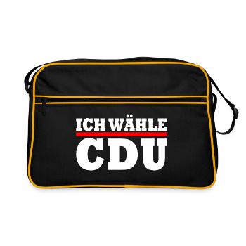 Ich wähle cdu - Retro Tasche - Schwarz/Gold - Vorne
