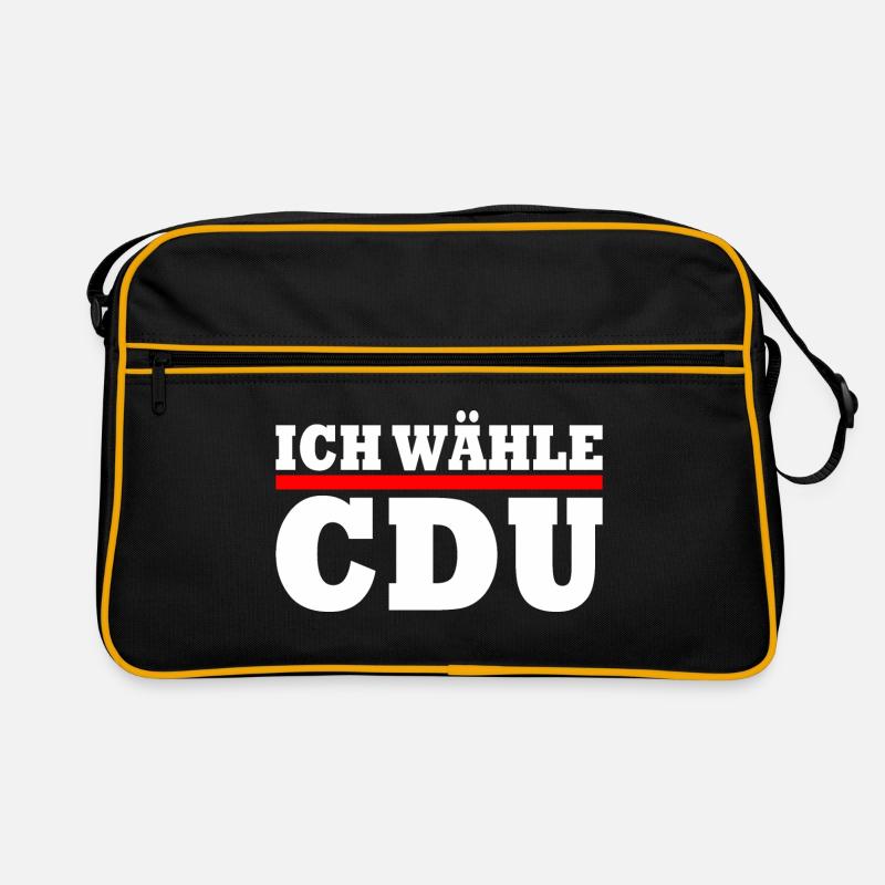 Ich wähle cdu - Retro Tasche - Schwarz/Gold