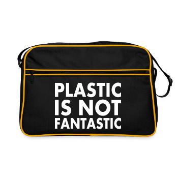 Plastic is not fantastic - Retro Bag - black/gold - Front