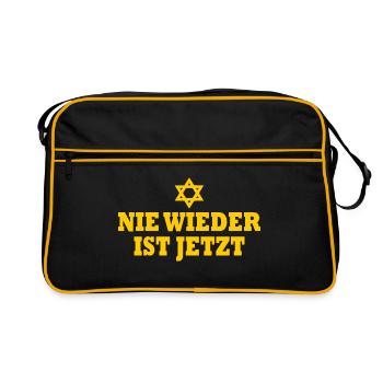 Never again is now - Retro Bag - black/gold - Front