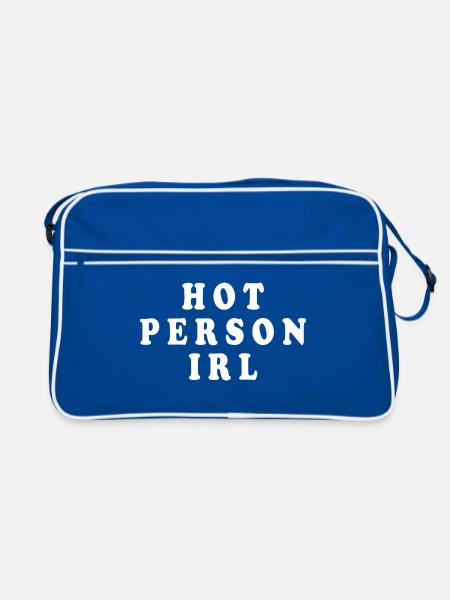 Hot person irl - Retro Bag - blue/white - Front