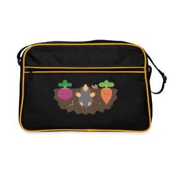 Vegetables and moles - Retro Bag - black/gold - Front