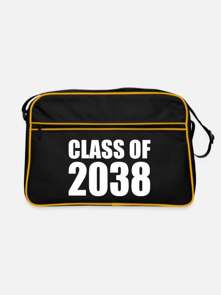 Class of 2038 - Retro Tasche - Schwarz/Gold - Vorne